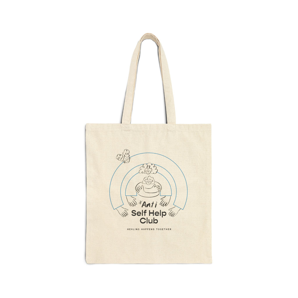 Tote Bag — "Anti Self Help Club" Cute Illustration Canvas Tote