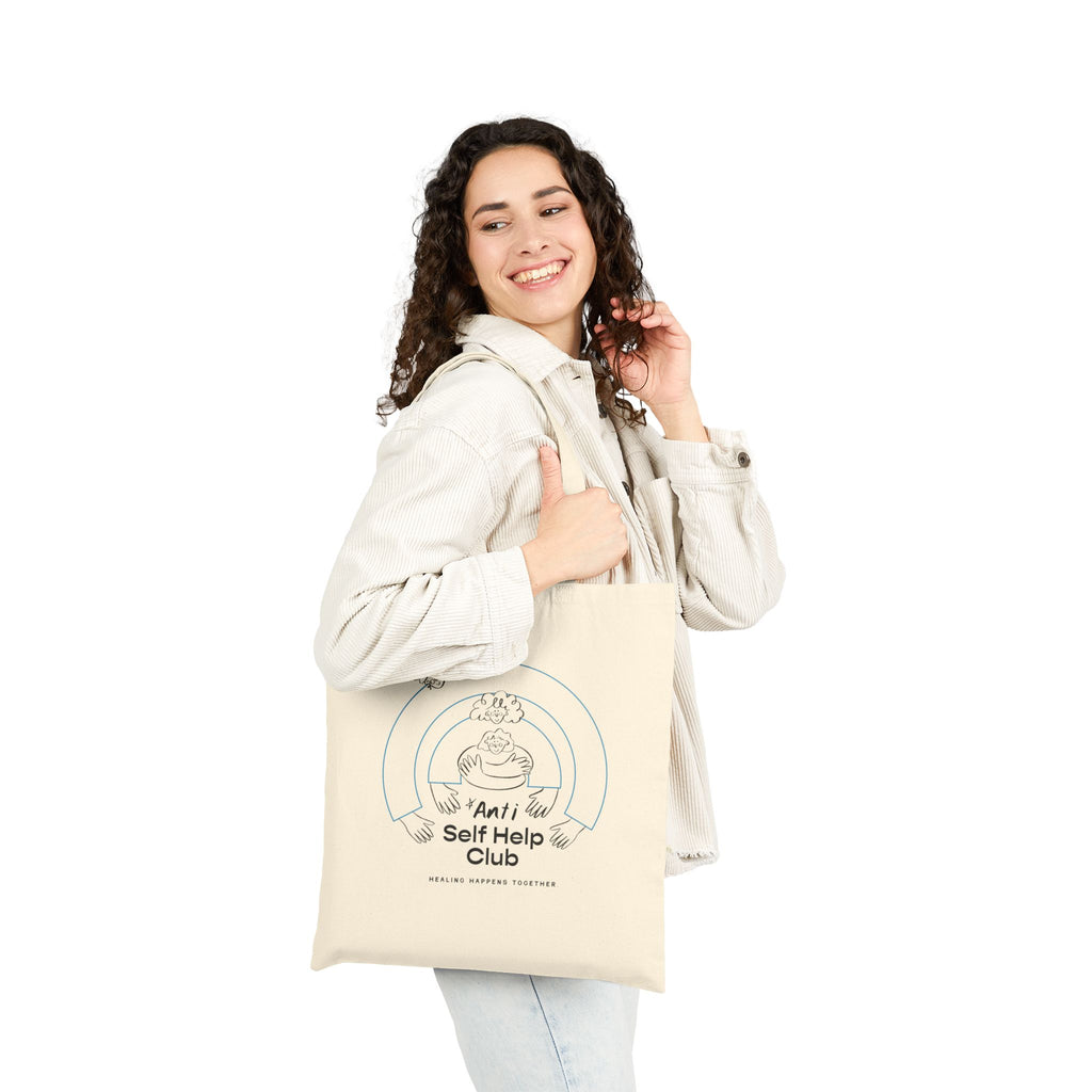 Tote Bag — "Anti Self Help Club" Cute Illustration Canvas Tote
