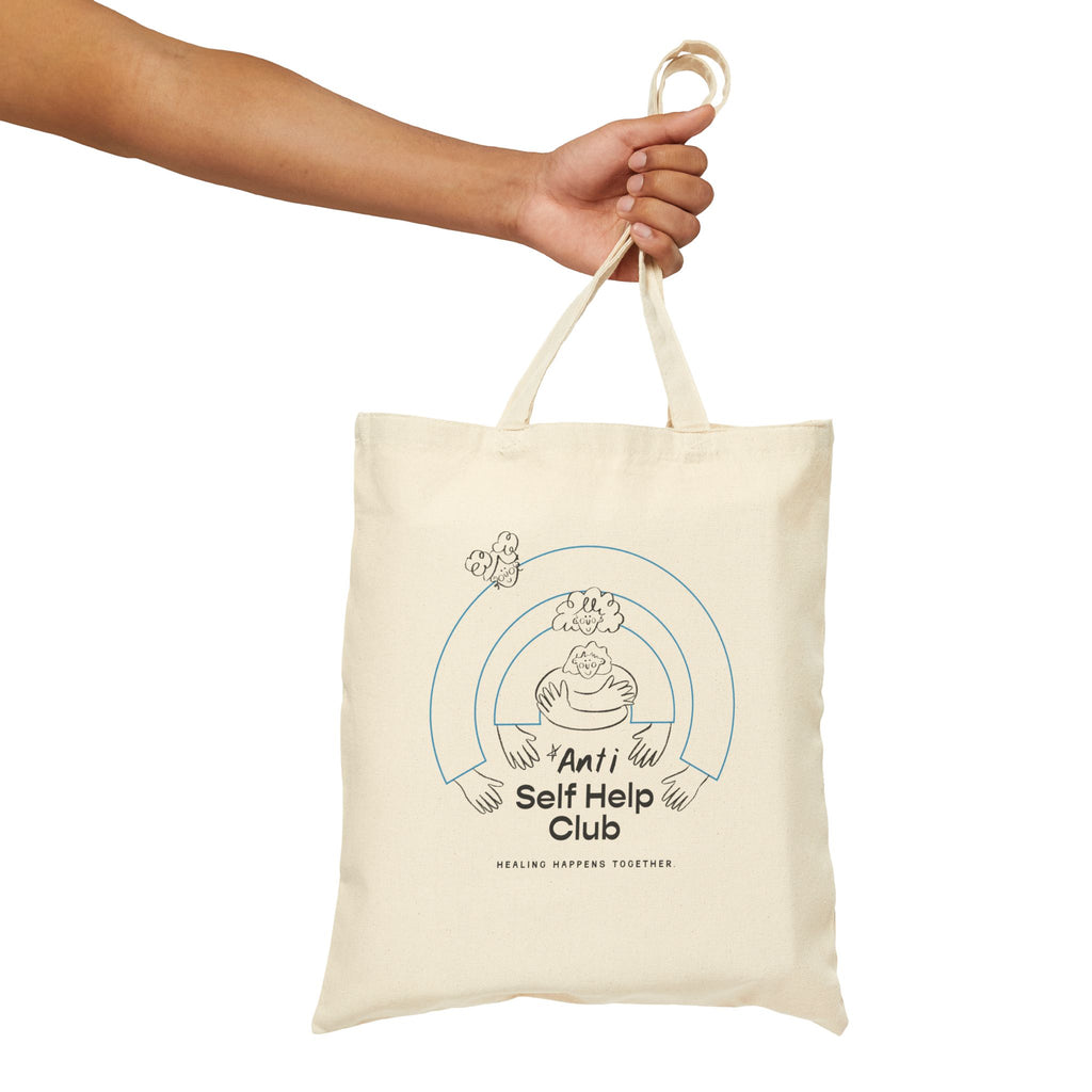 Tote Bag — "Anti Self Help Club" Cute Illustration Canvas Tote